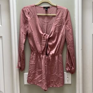 Front tie romper